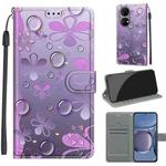 Voltage Coloured Drawing Magnetic Clasp Horizontal Flip PU Leather Case with Holder & Card Slots For Huawei P50(C16 Water Drop Six Petal Flower)
