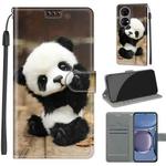 Voltage Coloured Drawing Magnetic Clasp Horizontal Flip PU Leather Case with Holder & Card Slots For Huawei P50(C18 Wood Board Panda)