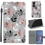 Voltage Coloured Drawing Magnetic Clasp Horizontal Flip PU Leather Case with Holder & Card Slots For Huawei P50(C19 Material Flower)