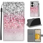 Voltage Coloured Drawing Magnetic Clasp Horizontal Flip PU Leather Case with Holder & Card Slots For Huawei P50 Pro(C13 Silver Pink Glitter)