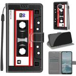 Voltage Coloured Drawing Magnetic Clasp Horizontal Flip PU Leather Case with Holder & Card Slots For Nokia G20 / G10 / 6.3(C10 Black Red Tape)