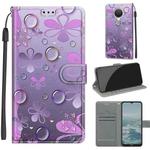 Voltage Coloured Drawing Magnetic Clasp Horizontal Flip PU Leather Case with Holder & Card Slots For Nokia G20 / G10 / 6.3(C16 Water Drop Six Petal Flower)