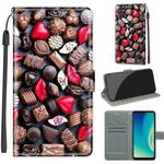 Voltage Coloured Drawing Magnetic Clasp Horizontal Flip PU Leather Case with Holder & Card Slots For ZTE Blade A7s 2020(C06 Red Lip Chocolate)