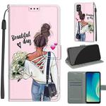 Voltage Coloured Drawing Magnetic Clasp Horizontal Flip PU Leather Case with Holder & Card Slots For ZTE Blade A7s 2020(C09 Hug Flower)
