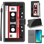 Voltage Coloured Drawing Magnetic Clasp Horizontal Flip PU Leather Case with Holder & Card Slots For ZTE Blade A7s 2020(C10 Black Red Tape)