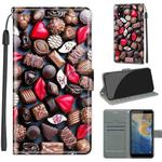 Voltage Coloured Drawing Magnetic Clasp Horizontal Flip PU Leather Case with Holder & Card Slots For ZTE Blade A31(C06 Red Lip Chocolate)