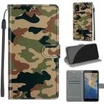 Voltage Coloured Drawing Magnetic Clasp Horizontal Flip PU Leather Case with Holder & Card Slots For ZTE Blade A31(C12 Green Yellow Camouflage)