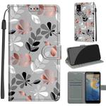 Voltage Coloured Drawing Magnetic Clasp Horizontal Flip PU Leather Case with Holder & Card Slots For ZTE Blade A31(C19 Material Flower)