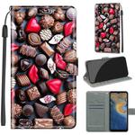 Voltage Coloured Drawing Magnetic Clasp Horizontal Flip PU Leather Case with Holder & Card Slots For ZTE Blade A51(C06 Red Lip Chocolate)