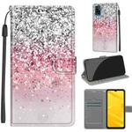 Voltage Coloured Drawing Magnetic Clasp Horizontal Flip PU Leather Case with Holder & Card Slots For ZTE Blade A71(C13 Silver Pink Glitter)