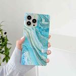Marble Pattern Soft TPU Straight-Edge Protective Case For iPhone 13 Pro(Shining Green)