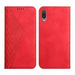 For Samsung Galaxy A02 / M02 Diamond Pattern Splicing Skin Feel Magnetic Horizontal Flip Leather Case with Card Slots & Holder & Wallet(Red)
