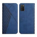 For Samsung Galaxy A02s US Version Diamond Pattern Splicing Skin Feel Magnetic Horizontal Flip Leather Case with Card Slots & Holder & Wallet(Blue)