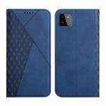 For Samsung Galaxy A22 5G Diamond Pattern Splicing Skin Feel Magnetic Horizontal Flip Leather Case with Card Slots & Holder & Wallet(Blue)