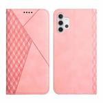 For Samsung Galaxy A32 5G Diamond Pattern Splicing Skin Feel Magnetic Horizontal Flip Leather Case with Card Slots & Holder & Wallet(Rose Gold)