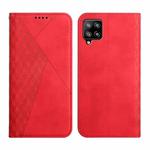 For Samsung Galaxy A42 5G Diamond Pattern Splicing Skin Feel Magnetic Horizontal Flip Leather Case with Card Slots & Holder & Wallet(Red)