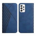For Samsung Galaxy A52 5G / 4G Diamond Pattern Splicing Skin Feel Magnetic Horizontal Flip Leather Case with Card Slots & Holder & Wallet(Blue)