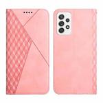 For Samsung Galaxy A72 5G / 4G Diamond Pattern Splicing Skin Feel Magnetic Horizontal Flip Leather Case with Card Slots & Holder & Wallet(Rose Gold)