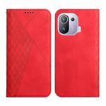 For Xiaomi Mi 11 Pro Diamond Pattern Splicing Skin Feel Magnetic Horizontal Flip Leather Case with Card Slots & Holder & Wallet(Red)