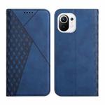 For Xiaomi Mi 11 Diamond Pattern Splicing Skin Feel Magnetic Horizontal Flip Leather Case with Card Slots & Holder & Wallet(Blue)