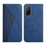 For Xiaomi Mi 10T Pro 5G / Mi 10T 5G Diamond Pattern Splicing Skin Feel Magnetic Horizontal Flip Leather Case with Card Slots & Holder & Wallet(Blue)