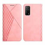 For Xiaomi Mi 10T Pro 5G / Mi 10T 5G Diamond Pattern Splicing Skin Feel Magnetic Horizontal Flip Leather Case with Card Slots & Holder & Wallet(Rose Gold)