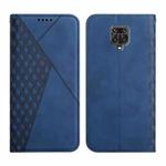 For Xiaomi Redmi Note 9 Pro Diamond Pattern Splicing Skin Feel Magnetic Horizontal Flip Leather Case with Card Slots & Holder & Wallet(Blue)