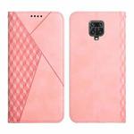For Xiaomi Redmi Note 9 Pro Diamond Pattern Splicing Skin Feel Magnetic Horizontal Flip Leather Case with Card Slots & Holder & Wallet(Rose Gold)