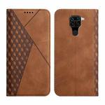 For Xiaomi Redmi Note 9 Diamond Pattern Splicing Skin Feel Magnetic Horizontal Flip Leather Case with Card Slots & Holder & Wallet(Brown)