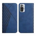 For Xiaomi Redmi Note 10 Pro Diamond Pattern Splicing Skin Feel Magnetic Horizontal Flip Leather Case with Card Slots & Holder & Wallet(Blue)