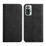 For Xiaomi Redmi Note 10 Pro Diamond Pattern Splicing Skin Feel Magnetic Horizontal Flip Leather Case with Card Slots & Holder & Wallet(Black)