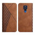 For Motorola Moto G Play 2021 Diamond Pattern Splicing Skin Feel Magnetic Horizontal Flip Leather Case with Card Slots & Holder & Wallet(Brown)