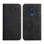 For Motorola Moto G Play 2021 Diamond Pattern Splicing Skin Feel Magnetic Horizontal Flip Leather Case with Card Slots & Holder & Wallet(Black)