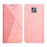 For Motorola Moto G Power 2021 Diamond Pattern Splicing Skin Feel Magnetic Horizontal Flip Leather Case with Card Slots & Holder & Wallet(Rose Gold)