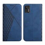 For Motorola Moto G Stylus 2021 Diamond Pattern Splicing Skin Feel Magnetic Horizontal Flip Leather Case with Card Slots & Holder & Wallet(Blue)