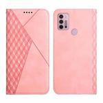 For Motorola Moto G30 / G10 Diamond Pattern Splicing Skin Feel Magnetic Horizontal Flip Leather Case with Card Slots & Holder & Wallet(Rose Gold)