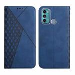 For Motorola Moto G60 /G40 Diamond Pattern Splicing Skin Feel Magnetic Horizontal Flip Leather Case with Card Slots & Holder & Wallet(Blue)