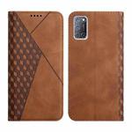For OPPO A52 / A72 / A92 Diamond Pattern Splicing Skin Feel Magnetic Horizontal Flip Leather Case with Card Slots & Holder & Wallet(Brown)