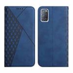 For OPPO A52 / A72 / A92 Diamond Pattern Splicing Skin Feel Magnetic Horizontal Flip Leather Case with Card Slots & Holder & Wallet(Blue)