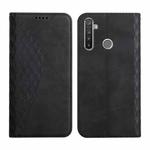 For OPPO Realme 6i / 5 Diamond Pattern Splicing Skin Feel Magnetic Horizontal Flip Leather Case with Card Slots & Holder & Wallet(Black)
