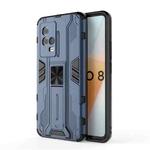 For vivo iQOO 8 Supersonic PC + TPU Shock-proof Protective Case with Holder(Dark Blue)