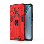 For Honor Magic3 Leather Version Supersonic PC + TPU Shock-proof Protective Case with Holder(Red)