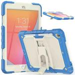 For iPad 10.2 2021 / 2020 / 2019 Shockproof Colorful Silica Gel + PC Protective Case with Holder & Shoulder Strap(Cyan Blue)