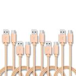 5 PCS USB to USB-C / Type-C Nylon Braided Charging Data Transmission Cable, Cable Length:1m(Gold)