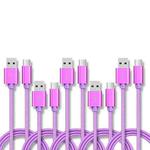 5 PCS USB to USB-C / Type-C Nylon Braided Charging Data Transmission Cable, Cable Length:1m(Purple)