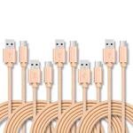 5 PCS USB to USB-C / Type-C Nylon Braided Charging Data Transmission Cable, Cable Length:2m(Gold)