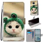 For Nokia 6.3 / G20 / G10 Coloured Drawing Cross Texture Horizontal Flip PU Leather Case with Holder & Card Slots & Wallet & Lanyard(Frog Kitten)