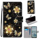 For Nokia 6.3 / G20 / G10 Coloured Drawing Cross Texture Horizontal Flip PU Leather Case with Holder & Card Slots & Wallet & Lanyard(Gold Diamond Butterfly)