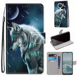 For Nokia 6.3 / G20 / G10 Coloured Drawing Cross Texture Horizontal Flip PU Leather Case with Holder & Card Slots & Wallet & Lanyard(Pensive Wolf)