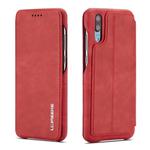 For Huawei P20 Hon Ancient Series Leather Case with Card Slots & Holder & Wallet(Red)